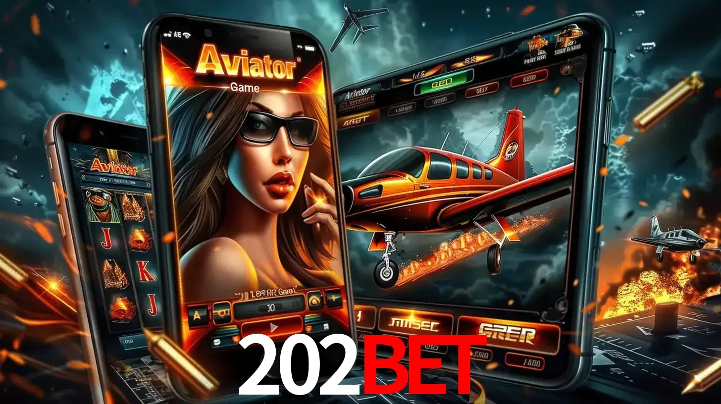 O popular jogo de apostas Aviator exibido em vários celulares e tablets, mostrando a interface emocionante e a ação de voo disponíveis para jogar agora no 202bet.